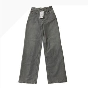 Won Hundred Kiri Wide Leg Jeans Womens Size 24 Light Gray Organic Cotton Italy